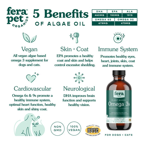 Fera Pet | Vegan Omega-3, 6, 9s Algae Oil