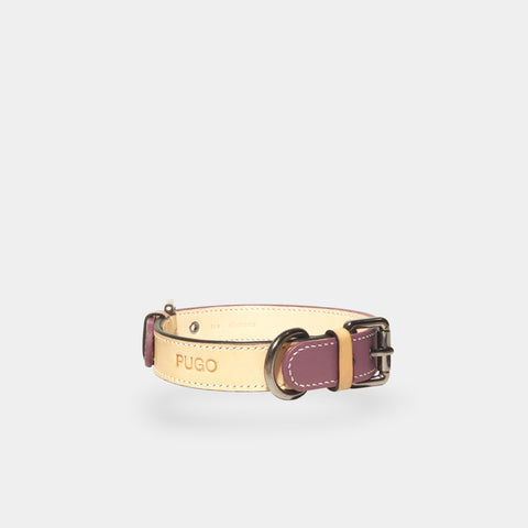 two elephants | Leather Collar DEEP