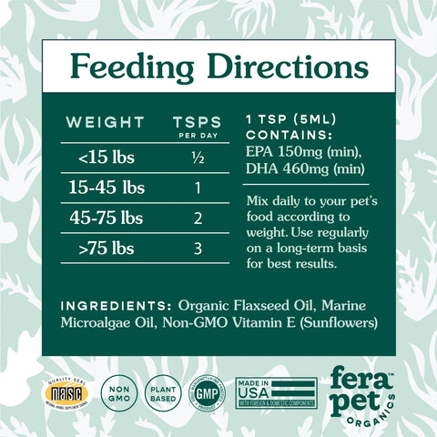 Fera Pet | Vegan Omega-3, 6, 9s Algae Oil